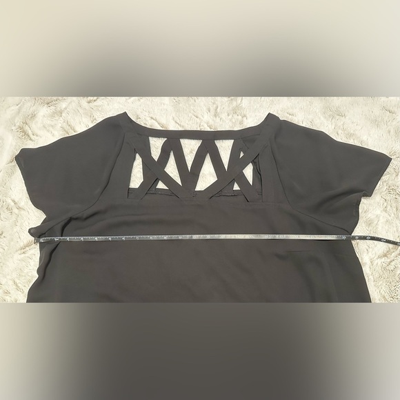 Torrid Black Georgette Cage Front Cutout Blouse - Picture 8 of 11